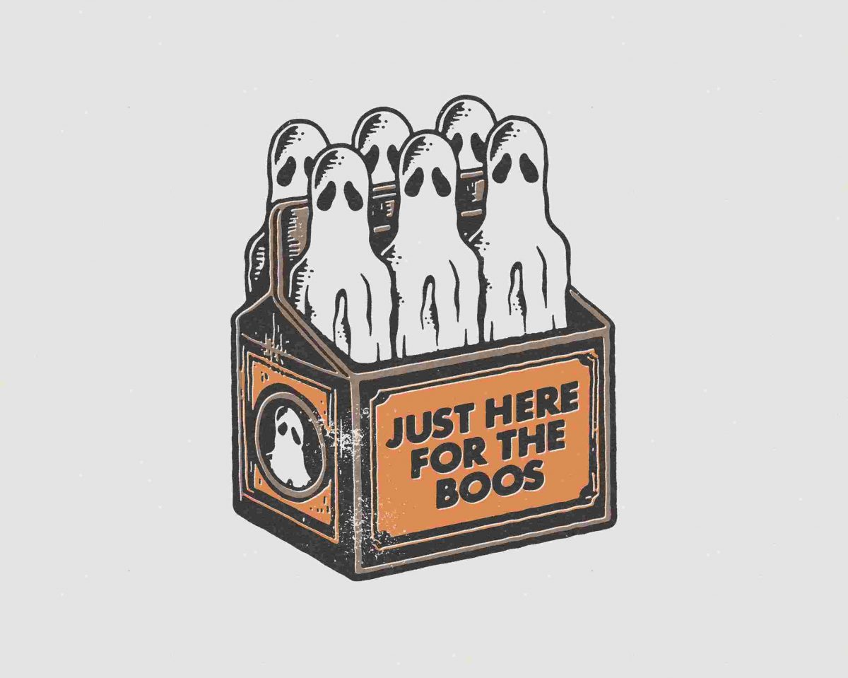 Spooky Halloween 6 Pack Booze Ghost Beer Bottles Funny Retro Vintage