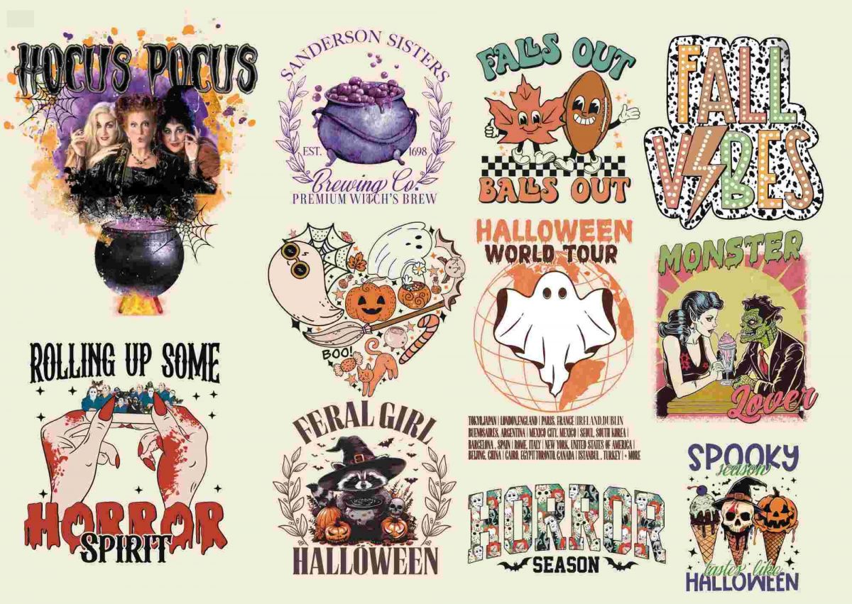 Spooky Halloween Autumn SVG Bundle Vintage Designs for Sublimation