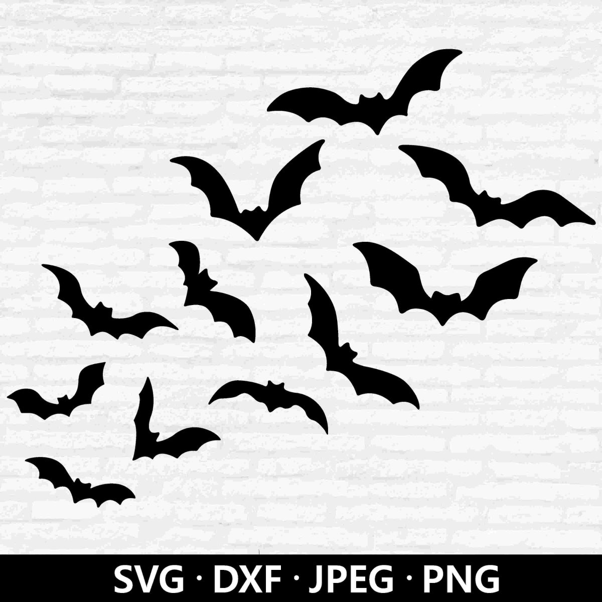 Spooky Halloween Bats SVG PNG Bundle Clipart Cut Files