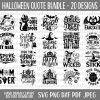 Spooky Halloween Bundle Cat Quote Ghost Boo Trick or Treat Shirt SVGs