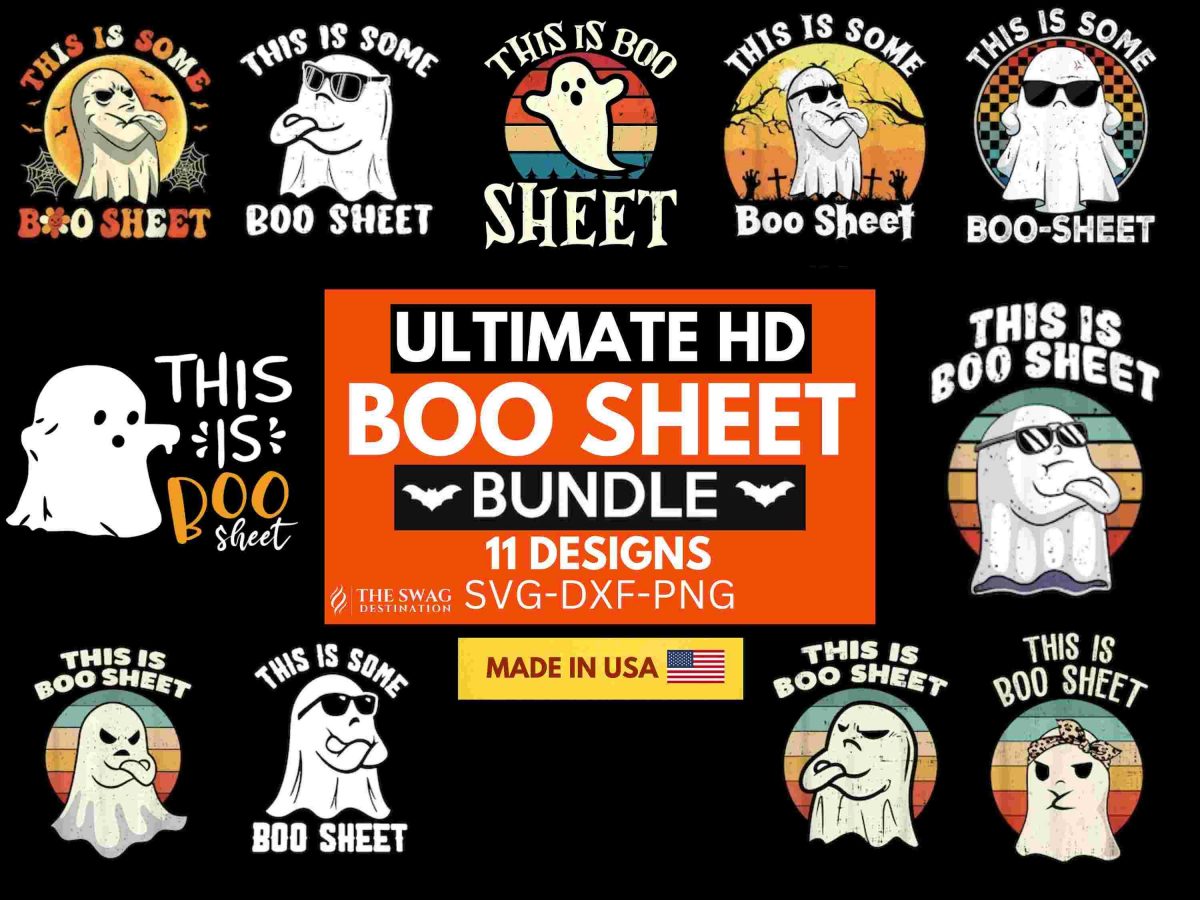 Spooky Halloween Bundle Ghost Boo Shirt PNG SVG Cut Files