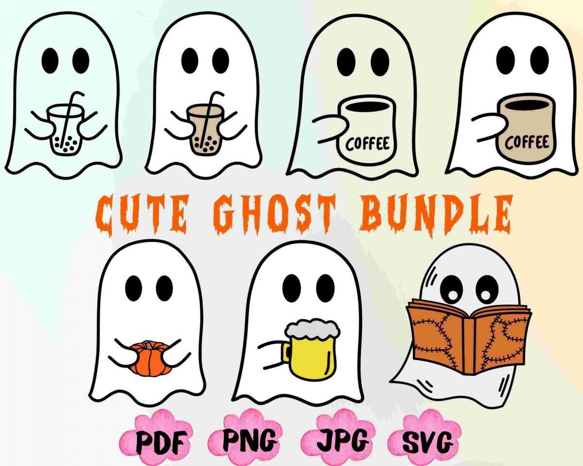 Spooky Halloween Bundle Pumpkin Ghost SVG Skeleton Coffee PNG