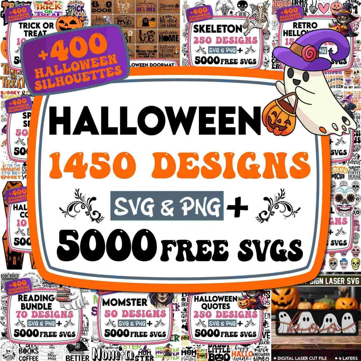 Spooky Halloween Bundle Quotes Witches Ghosts Shirts More SVG PNG