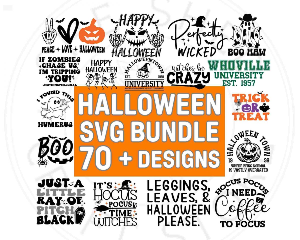 Spooky Halloween Bundle Quotes Witches Ghosts Shirts SVGs for Cricut