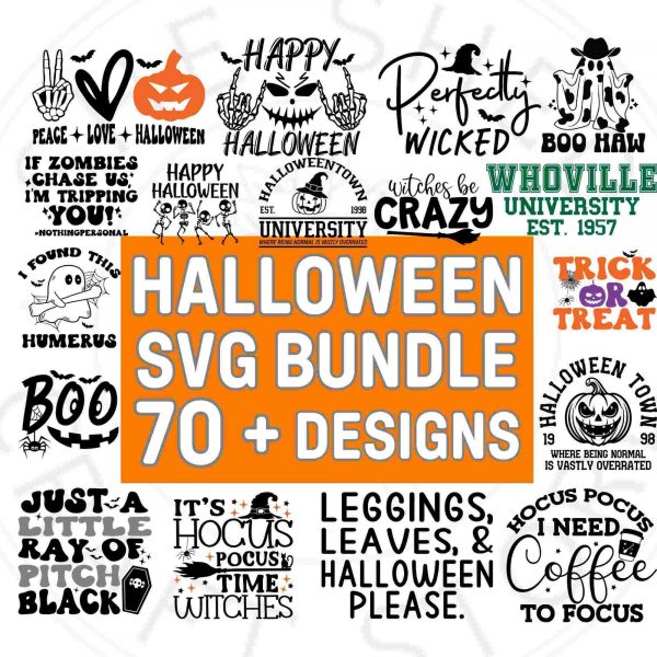 Spooky Halloween Bundle Quotes Witches Ghosts Shirts SVGs for Cricut