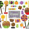 Spooky Halloween Candy SVG Clipart Treats Sweets Pumpkin Lollipops