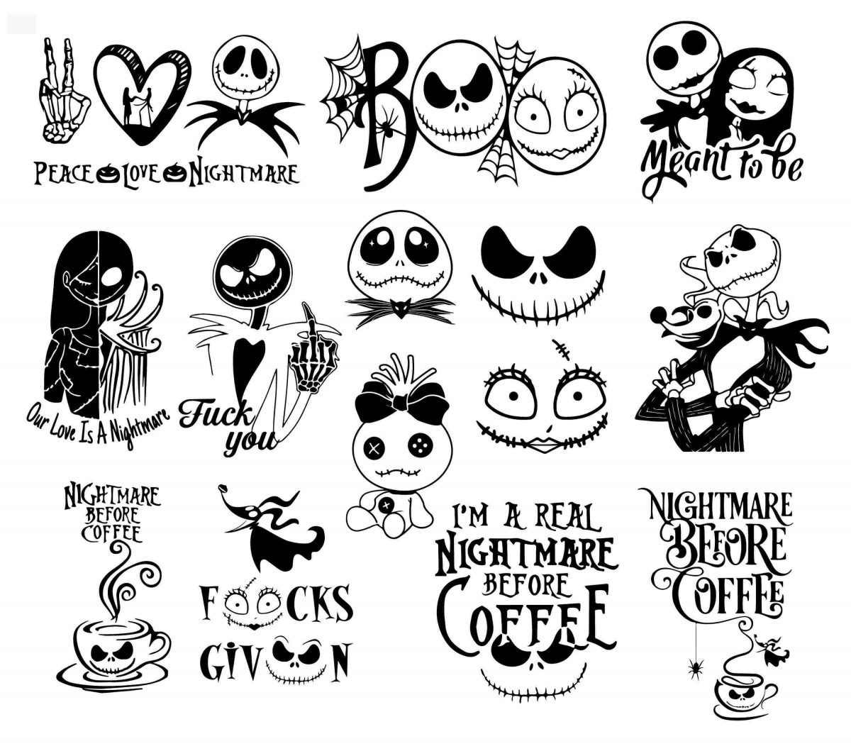 Spooky Halloween Characters SVG for Cricut Nightmare Before