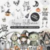 Spooky Halloween Clipart Bundle Watercolor Happy Halloween Art Ghost