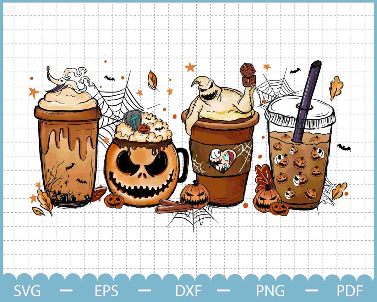 Spooky Halloween Coffee Monster Magic Castle Pngs Pumpkin Spice Fall