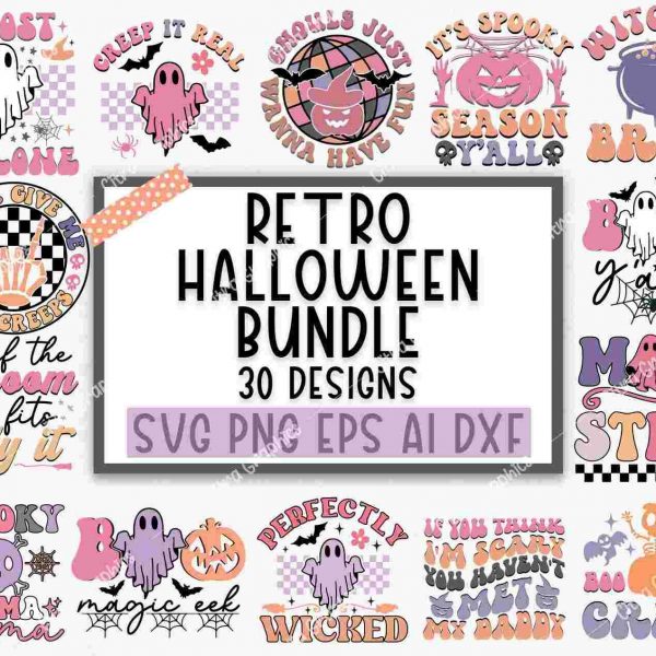 Spooky Halloween Collection Retro SVG PNG Designs