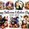 Spooky Halloween Collection Watercolor Clipart Set 50 PNG Images for