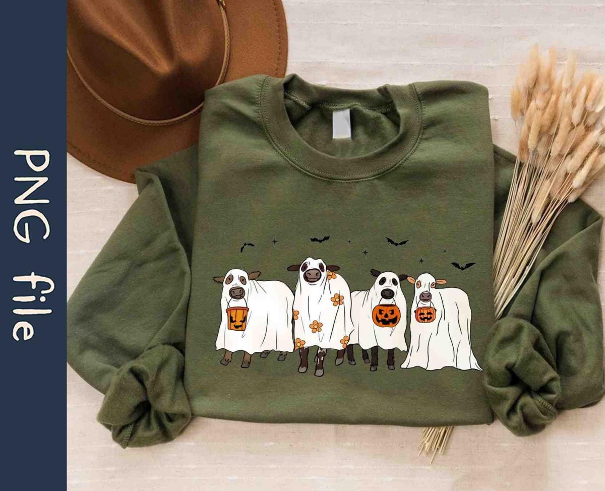 Spooky Halloween Cow Lover PNGs Instant Download