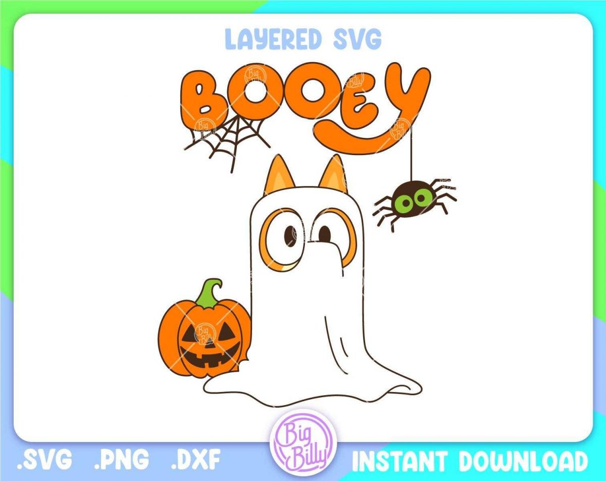 Spooky Halloween Dog SVG Booey PNG Blue Cartoon Mask Cricut Files