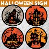 Spooky Halloween Door Sign Hanger SVG Set for Glowforge More