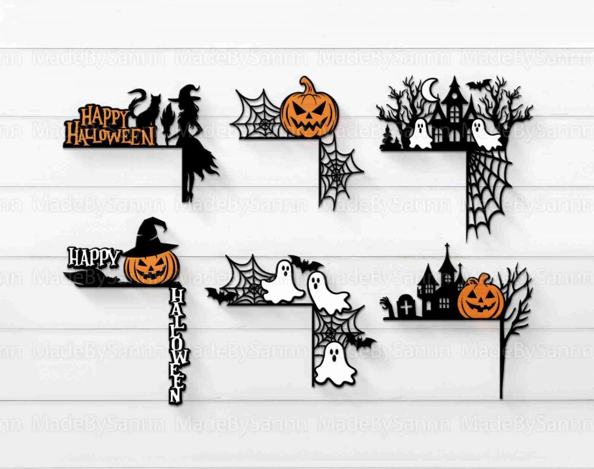 Spooky Halloween Door Trim Corner SVG for Home Decor