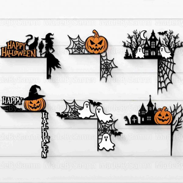 Spooky Halloween Door Trim Corner SVG for Home Decor