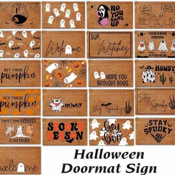 Spooky Halloween Doormat Bundle Svg Png Downloads Welcome Sign Trick