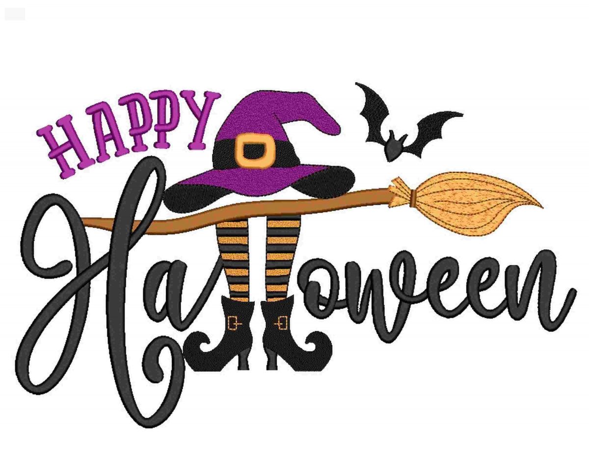 Spooky Halloween Embroidery Design in 4 Sizes Instant Download