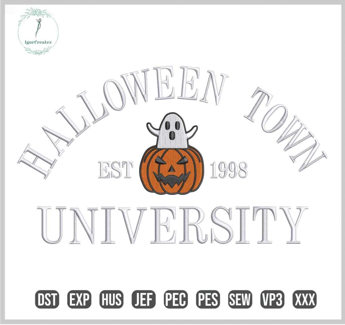 Spooky Halloween Embroidery SVG Design 1998 Instant Download Pes Dst