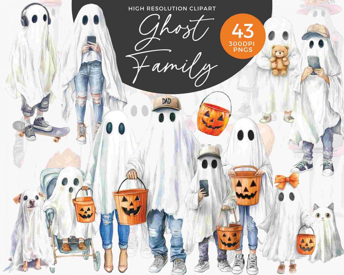 Spooky Halloween Family SVG PNG Clipart Collection