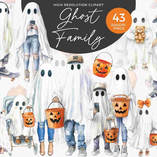 Spooky Halloween Family SVG PNG Clipart Collection