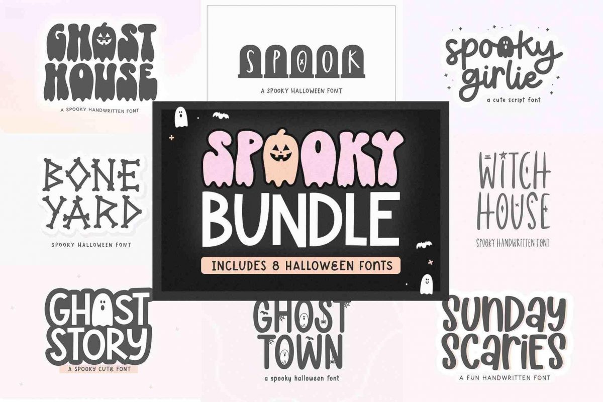 Spooky Halloween Font Bundle SVG PNG Included