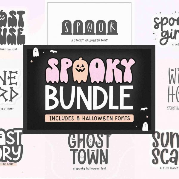 Spooky Halloween Font Bundle SVG PNG Included