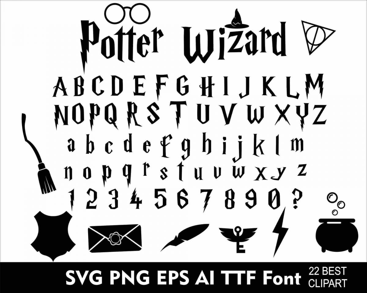 Spooky Halloween Font SVG for Cricut Wizard Potter Design Clipart