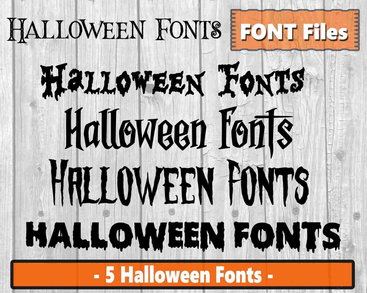 Spooky Halloween Fonts Bundle Scary Text Alphabet SVG PNG Downloads