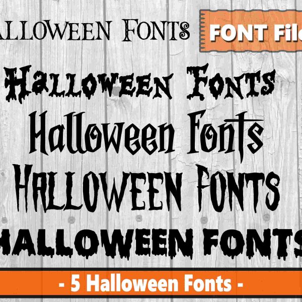 Spooky Halloween Fonts Bundle Scary Text Alphabet SVG PNG Downloads