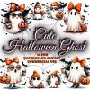 Spooky Halloween Ghost Clipart Bundle Cute Ghosts Pumpkins and