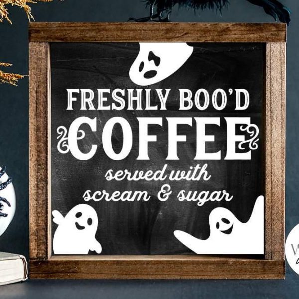 Spooky Halloween Ghost SVG for Fresh Coffee