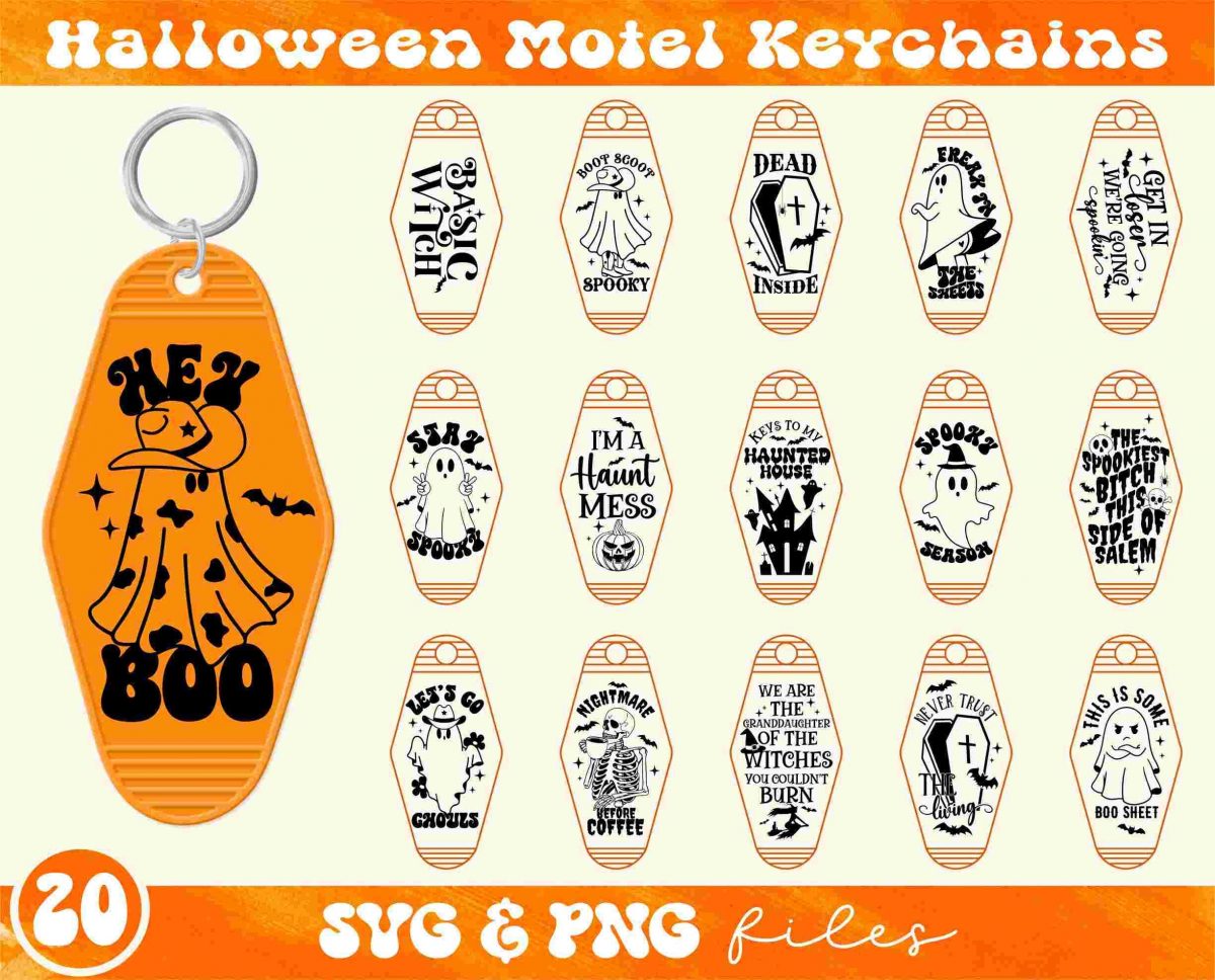 Spooky Halloween Motel Keychain Bundle Humorous Vintage Hotel