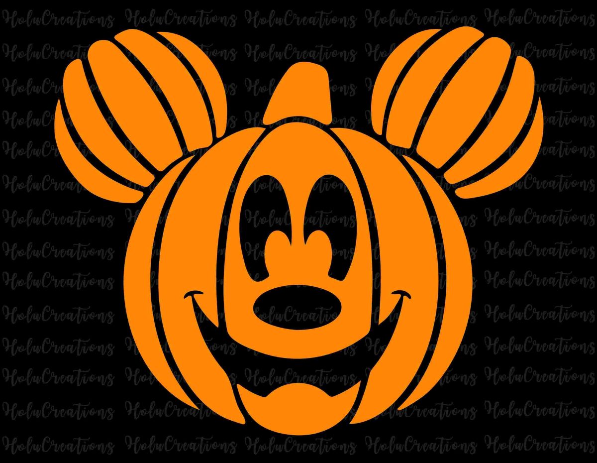 Spooky Halloween Mouse Head SVG Trick or Treat Mickey Boo Design