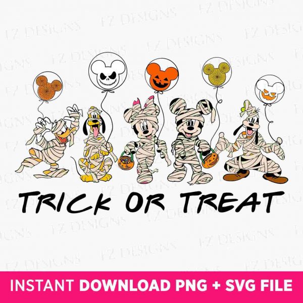 Spooky Halloween Mouse Trick or Treat SVG Friends PNG Print Files