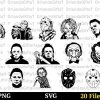 Spooky Halloween Movie Villains SVG Creepy Horror Movie PNG Halloween