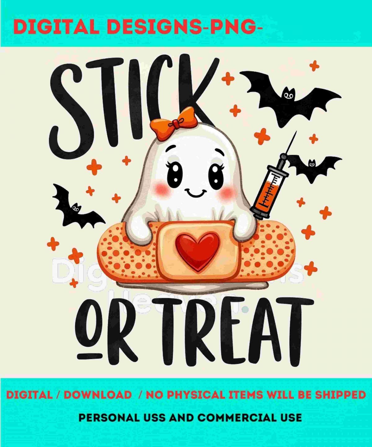 Spooky Halloween Nurse SVG Ghost Nurse Stick Or Treat Design PNG