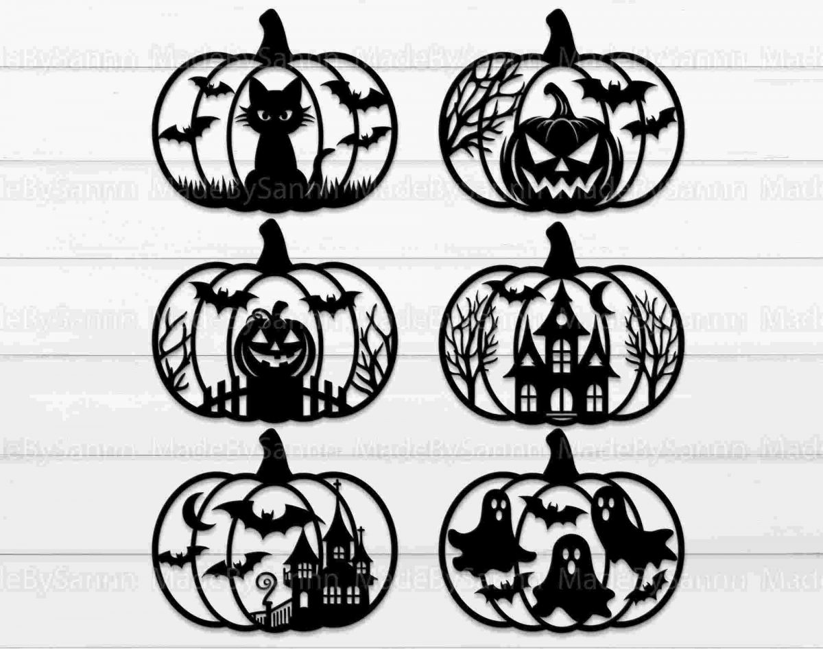 Spooky Halloween Pumpkin Bundle Pumpkins Decor SVG Laser Cut Files