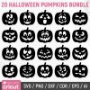 Spooky Halloween Pumpkin Faces Svg Jack O Lantern Clipart Pumpkins