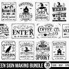 Spooky Halloween Sign Bundle SVG PNG Files