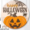 Spooky Halloween Sign Door Hanger SVG Jack O Lantern Pumpkin