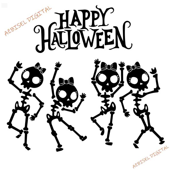 Spooky Halloween Skeleton Girls SVG Funny PNG Files for Halloween