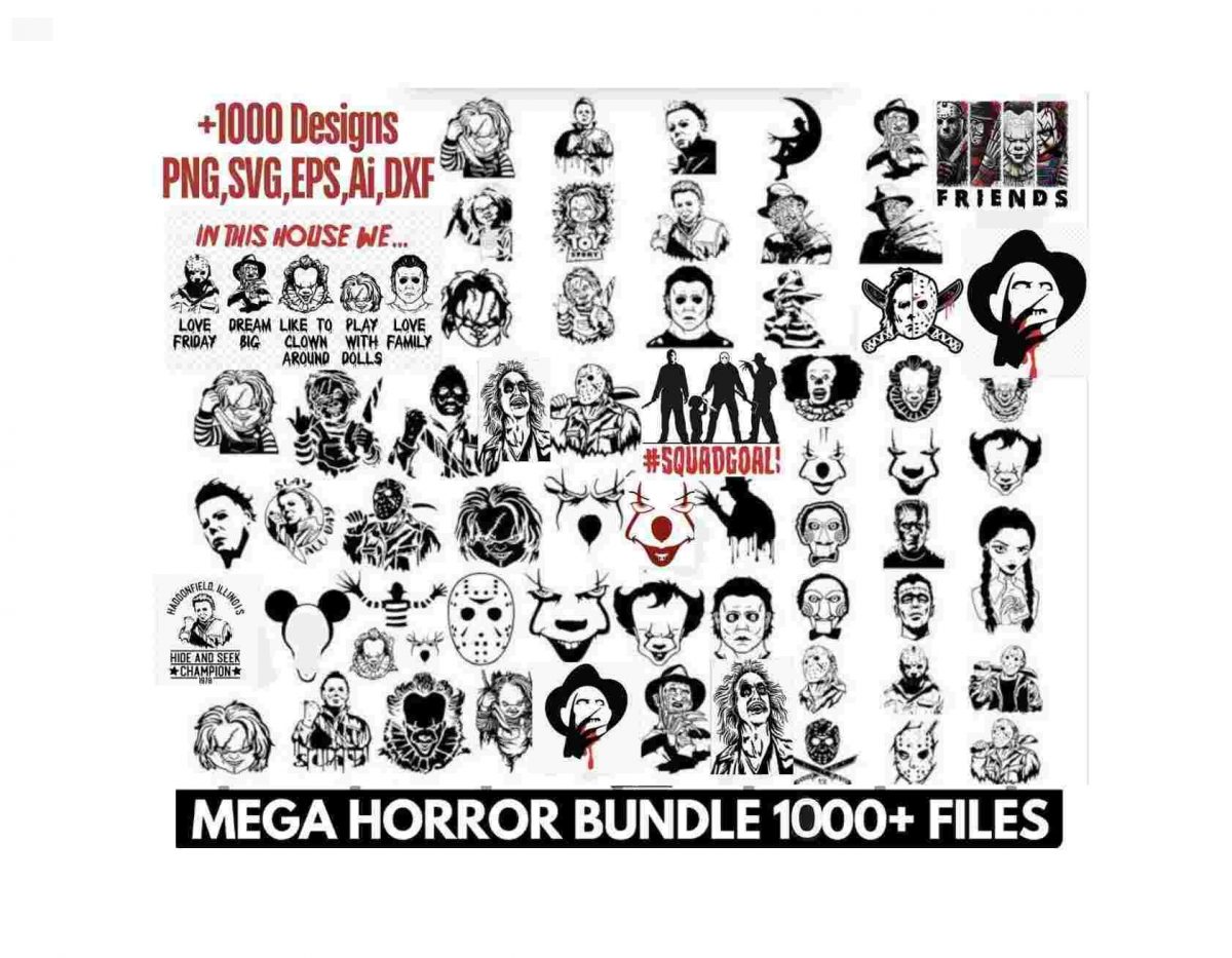 Spooky Halloween SVG Bundle 1000 Horror Characters for Cricut More