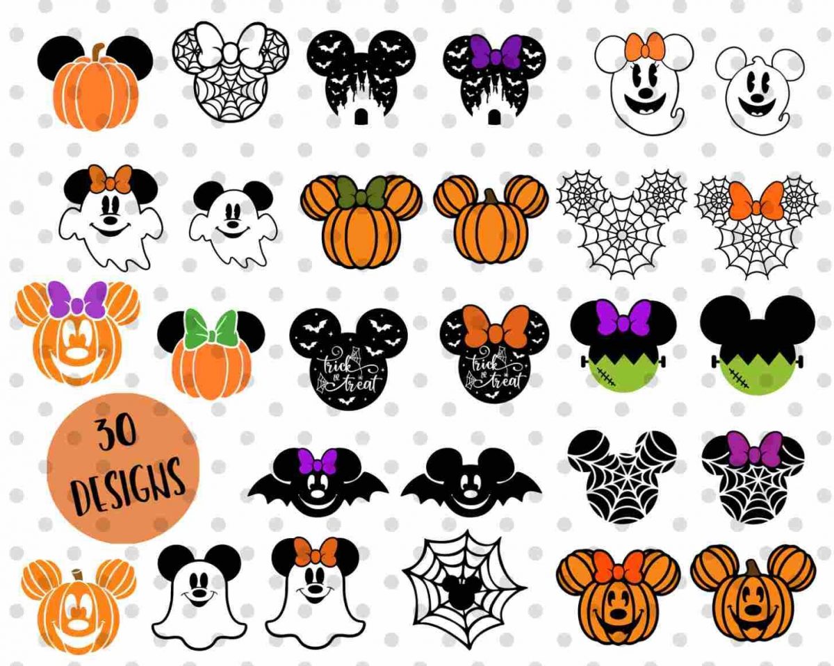 Spooky Halloween SVG Bundle 30 Pumpkin Ghosts Bats Candy Designs