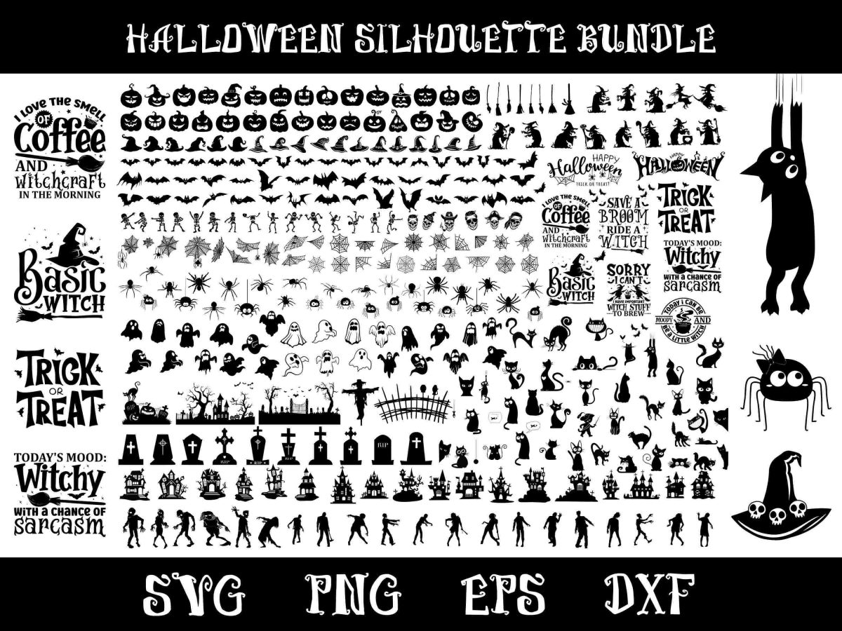 Spooky Halloween SVG Bundle 340 Cut Files for Cricut Clipart PNG