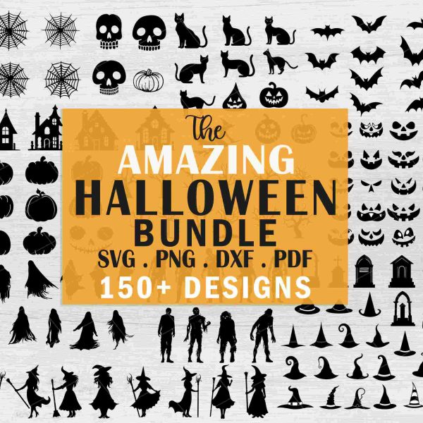 Spooky Halloween SVG Bundle Bats Ghosts Zombies and More