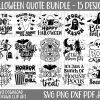 Spooky Halloween SVG Bundle Happy Cute Basic Witch Mom Quotes