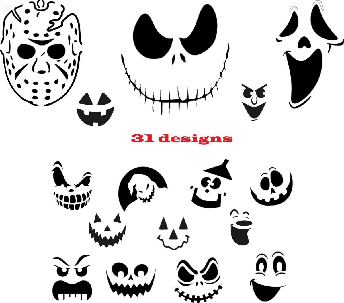 Spooky Halloween SVG Bundle Jack O Lanterns Scary Faces