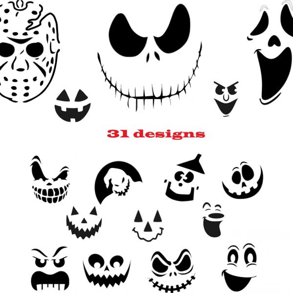 Spooky Halloween SVG Bundle Jack O Lanterns Scary Faces