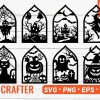 Spooky Halloween SVG Bundle Laser Cut Window Door Decor with Ghost